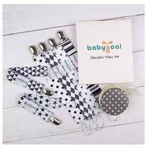 NEW Babygoal Pacifier Clips for Boys, 5 Pack Pacifier Holder Clips With Case
